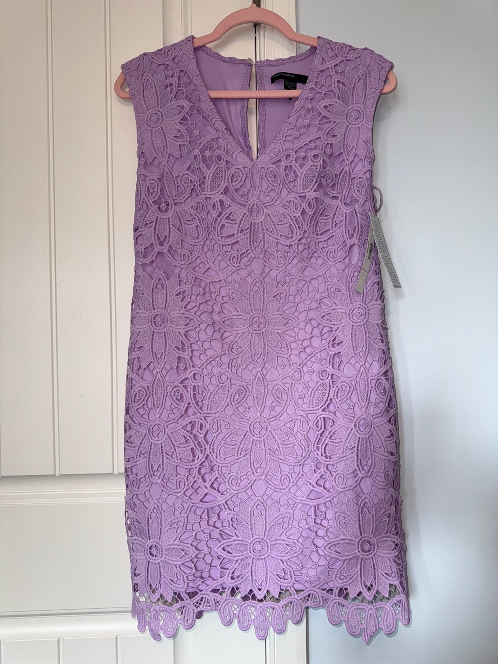 Maggy London Lilac Crochet Lace Shift Dress